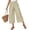 Beige, variant on Only Moment Summer Pants for Women 2026 Polyester,Cotton Elastic Waist Trousers with Pockets Summer Beach Vacation Clothes Navy,S