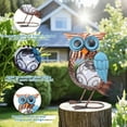 thumbnail image 6 of Outdoor Statue,Solar Owl Statue: Crackle Glass Globe Light, Metal Garden Sculpture for Lawn Porch Patio Outside Garden Decor, 6 of 6