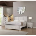 thumbnail image 2 of Antique White & Brown Farmhouse Rustic Queen Size Panel Bedroom Bed Furniture, 2 of 5