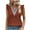 Brown, variant on XFLWAM Womens Contrast Lace V Neck Tank Tops Ruffle Sleeve Summer Blouse Casual Sleeveless Loose Fit Vest Shirts
