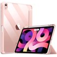 thumbnail image 1 of Case for New iPad Generation, with Pencil Holder, Slim Back Protective Case with Clear Transparent Back Shell & Auto Wake/Sleep(Pink,ipad 10.2(2019/2020/2021)), 1 of 7