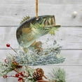 thumbnail image 2 of UYUH ‌Personalized Green Fish Ornament 2D Largemouth Fishing Christmas Decor, Flat Mini Tree Hanger or Rearview Mirror Charm for Anglers, 2 of 4
