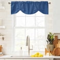 thumbnail image 3 of Navy Blue Tie Up Valance Curtains for Windows, Kitchen Curtains Window Treatments, Vintage Country Monochrome Farmhouse Short Window Shades Valances for Bedroom Bathroom Cafe 42"x18", 3 of 8