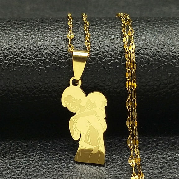 Happy And Sweet Mama Mother's Day 14K Yellow Gold Necklace Suitable For Daily Travel And Fashion Jewelry
