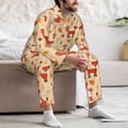 thumbnail image 7 of Naloa Cute Foxes Men’s Pajamas Set - Long Sleeve Button Down Sleep Shirt and Pajama Bottoms Sleepwear Set-Medium, 7 of 7