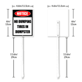 thumbnail image 2 of Kurmntregon No Dumping Sign With Stake No Dumping Yard Sign No Dumping Tires In Dumpster Yard Sign 0.4 Aluminum Garden Ground Sign Porch Farmhouse Neighbor Ranch Farm Courtyard, 2 of 7