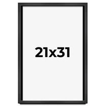 21x31 Frame Black Charcoal Grey Wood Textured Picture Frame | 0.75 Inch Moulding Width | Gunmetal