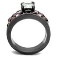 thumbnail image 3 of IP Light Black (IP Gun) Stainless Steel Ring with AAA Grade CZ in Clear for Women Clear Stone Color Style TK61206LJ Size 7, 3 of 5
