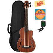 Kala UBASS-JYMN-FS Journeyman Acoustic-Electric U-Bass Ukulele Bundle with Hard Case, Tuner, Austin Bazaar Instructional DVD, and Polishing Cloth