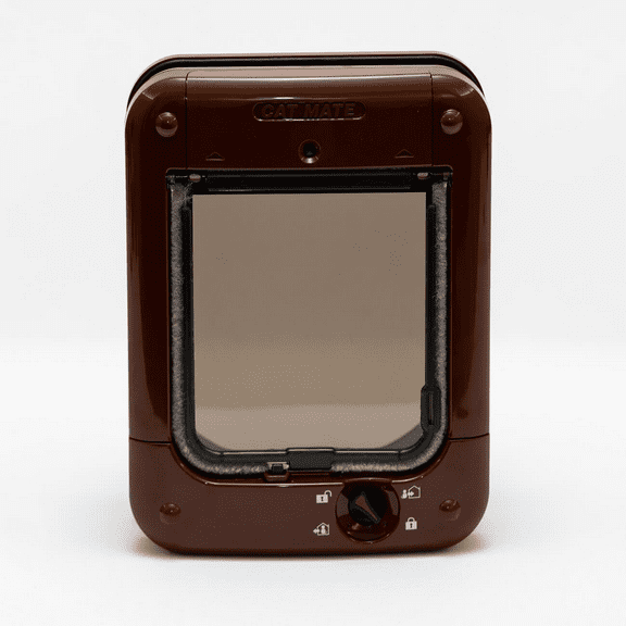 Cat Mate Microchip and I.D. Disc Door for Entry Control of Cats and Other Small Pets - Brown