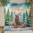 thumbnail image 3 of Merry Christmas Santa Reindeer Antlers Rottweiler Sleigh Xmas Winter Holiday Quilt Blanket Rottie Dog Lover Gifts Idea Cozy Comforter Throw Blanket - 00023, 3 of 5