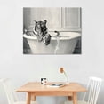thumbnail image 2 of Orinice Funny Bathroom Decor Wall Art Cute Black and White Animals in Bathtub Rustic Farmhouse Home Wall Decor Giraffe Penguin Elephant Pictures Prints for Living Room Kids Bathroom, 20x16in, 2 of 6