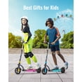 thumbnail image 3 of GYROOR Kids Electric Scooter, with 180W Motor & LED Visible Display, Colorful Lights, Adjustable Speed and Height, 10 Mph & 10 Miles Range Electric Scooter, Electric Scooter for Kids Ages 8-12, 3 of 7