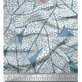 thumbnail image 3 of oneOone Cotton Jersey Grayish Blue Fabric Leaves Panel Sewing Material Print Fabric By The Yard 58 Inch Wide, 3 of 3