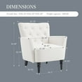 thumbnail image 7 of Wingback Accent Chair, Modern Linen Upholstered Reading Chair Lounge Chair with Padded Seat and Tappered Wood Legs, Living Room Chair Single Sofa for Bedroom Apartment Small Space, Cream, 7 of 7