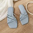 thumbnail image 4 of Mepaouo Strappy Flat Sandals for Women Square Open Toe Slides Slippers Summer Beach Shoes Flip Flops, 4 of 6