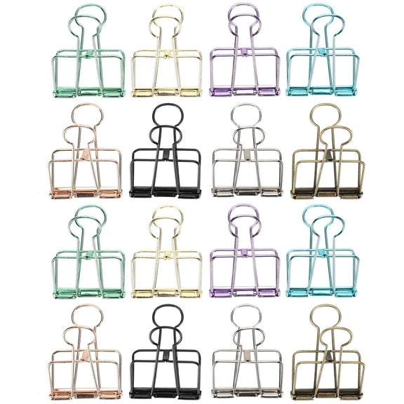 16 Pcs Metal Paper Clips,Topboutique Binder Clips,Multicolor Hollow Paper Clips,Metal Wire Binder Clips,Paper Clamps for Paperwork/Crafts/Sewing/Journals/Office Supplies(Large-5.1cm/2in)
