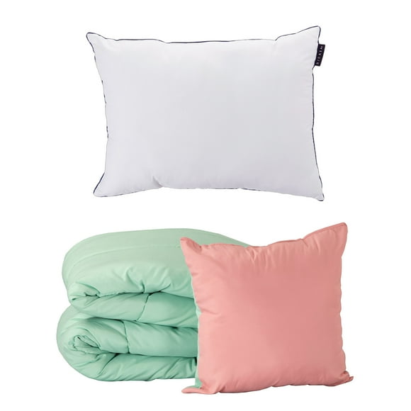 Edredón Individual Couzy Rosa-Menta + Almohada One