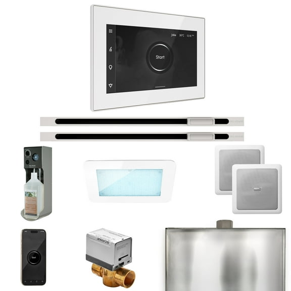 Mr Steam XDream Max Steam Shower Control Package with iSteamX Control and Linear Steamhead in White