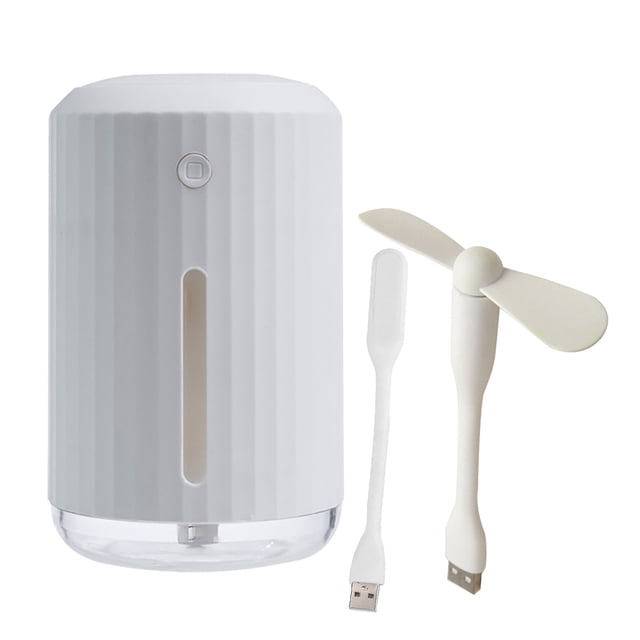 Mini humidificador USB portátil, difusor de aroma mudo, regalo para el dormitorio de la oficina en casa, blanco con luz de ventilador Noticed HA004125-04B