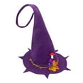 thumbnail image 5 of Xfvqtps Halloween Witch Hat Leaf Decor Halloween Spire Hats for Party Accessory Purple, 5 of 7