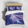 thumbnail image 3 of Disney Cartoon Frozen Elsa Print Three Piece Bedding Set Cover Set With Pillowcase Children or Adults King Queen Full Twin Size, 3 of 5