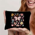 thumbnail image 2 of FCXZI Makeup Bag,Retro Groovy Hippie Mushroom Gifts,Mushroom Makeup Bag,butterfly Makeup Bag,Small Makeup Bag,Cosmetic Bag,Travel Makeup Bag,Gifts for Women Teen Girls Black, 2 of 6
