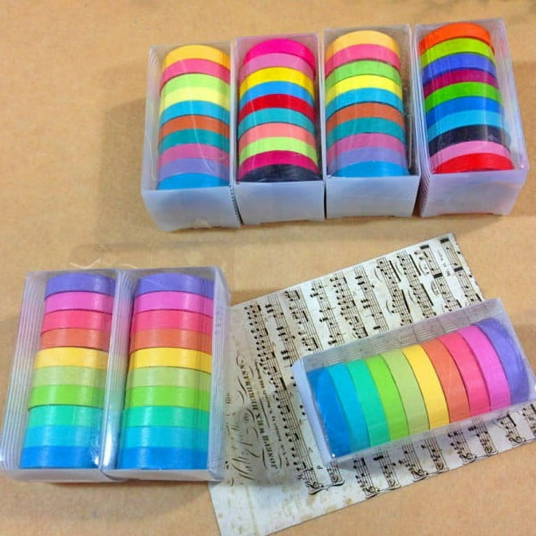 Colored Masking Tape, Rainbow Decorative Washi Tapes, Rainbow Color Craft Paper Tape, Colorful Teacher Tape for Art, Labeling, Classroom Decorations