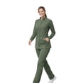 thumbnail image 7 of M&M SCRUBS Women’s Full Zip Scrub Jacket – 4-Way Stretch Warm-Up Jacket with Stand Collar, Moisture-Wicking (Olive, X-Small), 7 of 7