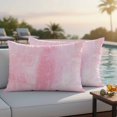 thumbnail image 4 of Pink Outdoor Waterproof Pillow Covers, Retro Oil Painting Modern Abstract Art Aesthetics Decorative Rectangle Throw Pillowcase Sofa Cushion Sham for Patio/Couch/Chair, 20"x12" 2 Pack, 4 of 8
