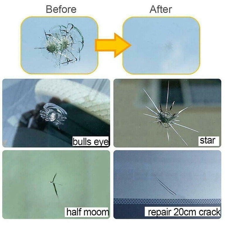 Windscreen Repair Kit 8 Sets - Fix Chips, Cracks, Stars, Bulls-Eye On Car Windshield, DIY Glass Repair-1116710
