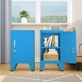 thumbnail image 5 of 24.5" H Metal Locker Storage Cabinet with Lock - Adjustable Shelf & Feet, Single Door Lockable Cabinet for Home, Office, Bedroom, Living Room (Blue), 5 of 16