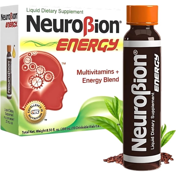 Neurobion Energy Liquid Dietary Supplement Multivitamins   Enegy Blend 10 vials x 250 ml