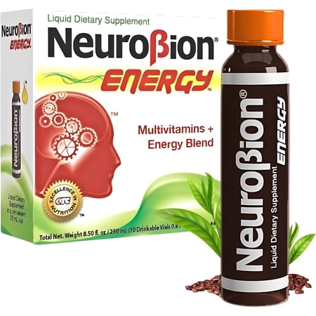 Neurobion Energy Liquid Dietary Supplement Multivitamins + Enegy Blend 10 vials x 250 ml