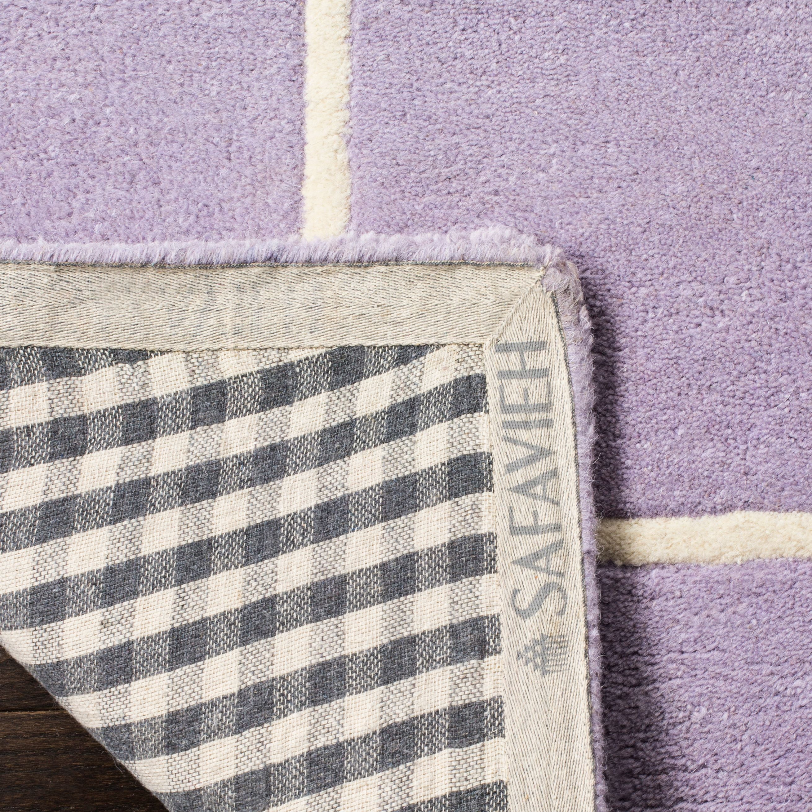 SAFAVIEH Bella Danita Plain Dotted Bordered Wool Area Rug, Lavender/Ivory, 9' x 12'