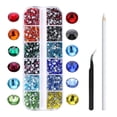 thumbnail image 2 of 1728-4320 piezas de de imitación para decoración de uñas, de imitación con parte posterior plana de cristal con pinzas de selecció Muticolor Macarena Adorno de pedrería, 2 of 4