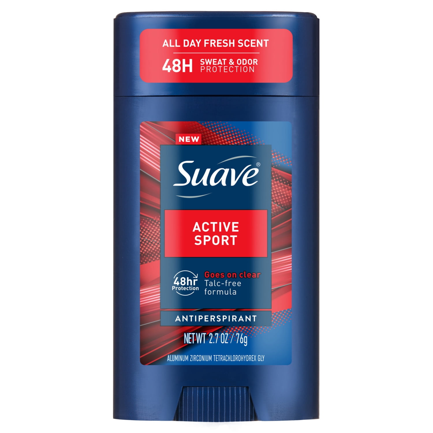 (2 pack) Suave Active Sport Men’s Antiperspirant Deodorant, Bergamot & Wood Scent, 48-Hour Protection, 2.7 oz