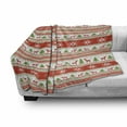 thumbnail image 3 of Christmas Soft Flannel Fleece Blanket, Traditional Reindeer Xmas Tree Snowflake Border Knitted Seem Pattern, Cozy Plush for Indoor and Outdoor Use, 50" x 60", Vermilion Green White, by Ambesonne, 3 of 6