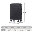 thumbnail image 3 of Merronix 28" ABS Hard Shell Large Travel Checked Luggage with 360° Spinner Wheels, Hardside Suitcase with Combination Lock and Side Hooks, Black, 3 of 17