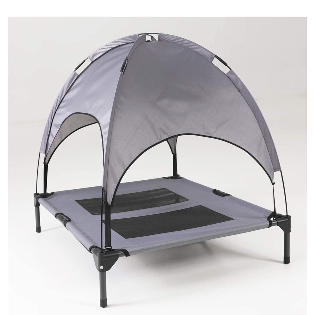 PawfectPals Portable Cooling Waterproof Elevated Heavy Duty Camping Pet Bed and Cot with Detachable Shade for Indoor and Outdoor use (Large)