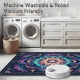 thumbnail image 5 of ODIKA 8'x10' Machine Washable Non-Slip Area Rug, Ethereal Spiral in Semi Circle Shape with Multicolor Galaxy Shades High Traffic Rug with Pad, Blue, 69145, 5 of 8