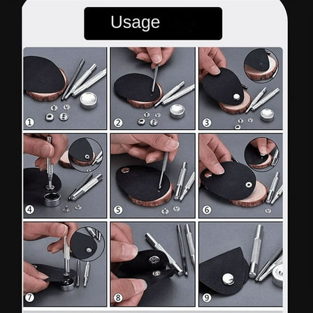 New Arrivals Rivet Base Snap Button Punching Leather Set