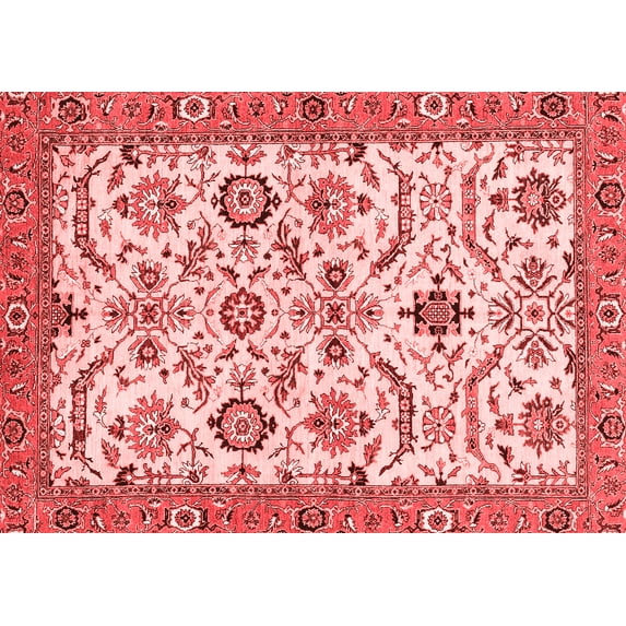 Ahgly Company Indoor Rectangle Abstract Red Modern Area Rugs, 3' x 5'