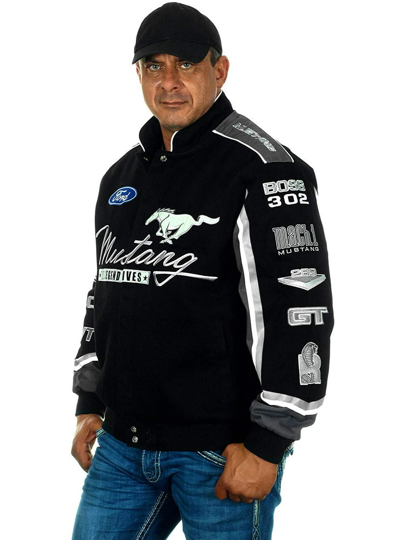 ford mustang レーシング ジャケット jh design マスタング JH Design Men's Ford Mustang Embroidered Cotton Twill Jacket