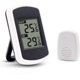 thumbnail image 1 of Termómetro inalámbrico digital LCD para interior o exterior, mini sensor de temperatura ambiente, pequeño probador de tiempo preciso en el dormitorio y la oficina del hogar, blanco, negro, 1 of 2