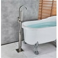 thumbnail image 3 of Brushed Nickel Freestanding Bathtub Faucet Floor Mounted Tub Filler Mixer, 3 of 12