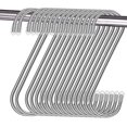 thumbnail image 1 of Paquete de 16 ganchos en forma de S, ganchos en S resistentes, ganchos de metal de acero inoxidable para cocina, taller, baño (5,5 pulgadas, diámetro 4 mm), 1 of 5