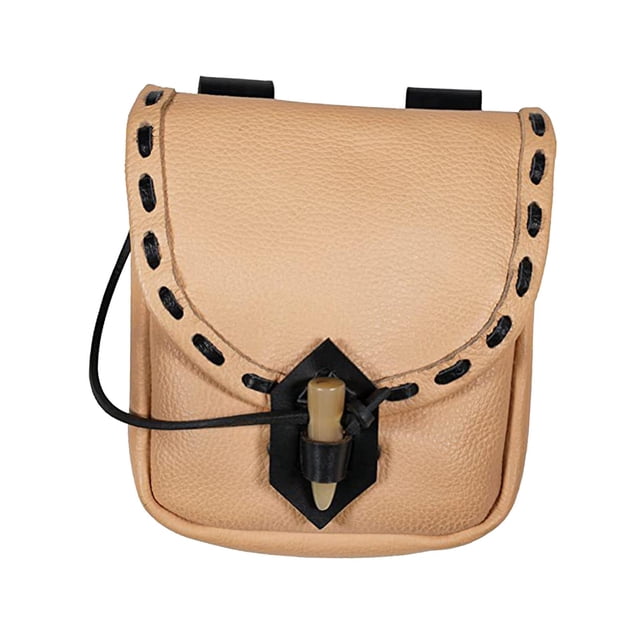 Riñonera de cuero PU Medieval para disfraz de Cosplay, bolsillo lateral duradero de gran capacidad Beige jinwen Bolsa de cinturón