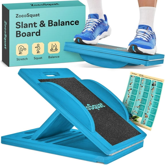 Slant Board with 6 Incline Angles - Transforms Into a Balance Board - Premium Calf Stretcher and Wobble Board for Effective Calf Stretching and Squats
