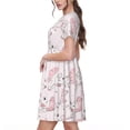 thumbnail image 2 of Fotbe Cute Piggy Ballerina Vestido Largo de Moda para Mujer, Vestido Tipo Camiseta con Manga Corta y Estilo Casual a Rayas y Bloques de Color, 2 of 6
